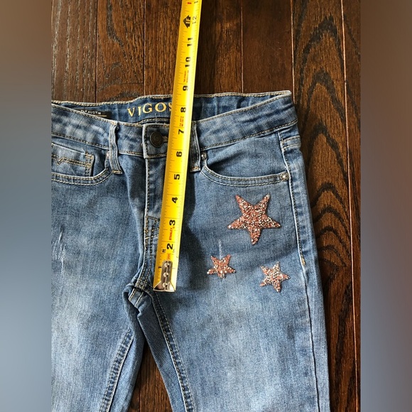 VIGOSS Girls (6-7?) The Austin Ankle Skinny Mid-Rise Crystal Stars Vintage Jeans - Picture 8 of 13